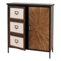Apothekerkommode Highboard Schrank Staufächer Vintage Shabby-Look 94x80x35cm natur hell