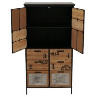 Apothekerkommode Highboard Schubladen Vintage Shabby-Look 136x73x35cm natur Metalloptik