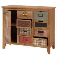 Apothekerkommode Schrank Schubladen Etikettenhalter Vintage Shabby Holz 80x91x40cm natur