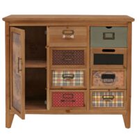Apothekerkommode Schrank Schubladen Etikettenhalter Vintage Shabby Holz 80x91x40cm natur