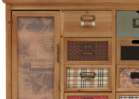 Apothekerkommode Schrank Schubladen Etikettenhalter Vintage Shabby Holz 80x91x40cm natur
