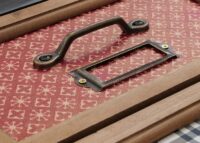Apothekerkommode Schrank Schubladen Etikettenhalter Vintage Shabby Holz 80x91x40cm schwarz