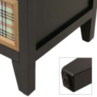 Apothekerkommode Schrank Schubladen Etikettenhalter Vintage Shabby Holz 80x91x40cm schwarz