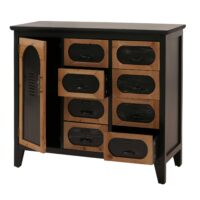 Apothekerkommode Schrank Schubladen Staufach Vintage Shabby Industrial 80x91x40cm schwarz