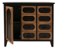 Apothekerkommode Schrank Schubladen Staufach Vintage Shabby Industrial 80x91x40cm schwarz