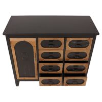 Apothekerkommode Schrank Schubladen Staufach Vintage Shabby Industrial 80x91x40cm schwarz