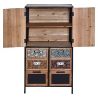 Apothekerkommode Vintage Holz Metall Schubladenschrank 120x62x33cm