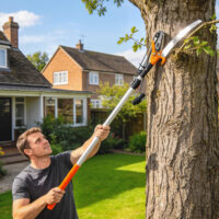 Astsäge Astschere 2-in-1 mit Teleskopstiel für hohe Äste
