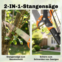 Astsäge Astschere 2-in-1 mit Teleskopstiel für hohe Äste