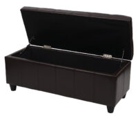 Aufbewahrungs-Truhe Kriens Kunstleder 45x114x45cm braun