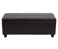 Aufbewahrungs-Truhe Kriens Kunstleder 45x114x45cm braun
