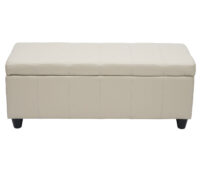 Aufbewahrungs-Truhe Kriens Kunstleder 45x114x45cm creme