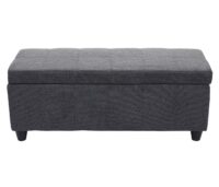 Aufbewahrungs-Truhe Kriens Textil 45x114x45cm dunkelgrau