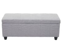 Aufbewahrungs-Truhe Kriens Textil 45x114x45cm hellgrau