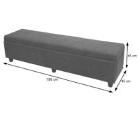 Aufbewahrungs-Truhe Kriens XXL Textil 45x180x45cm dunkelgrau