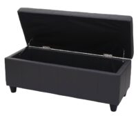 Aufbewahrungsbank Kunstleder Sitztruhe 114x45x45cm grau