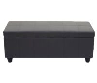 Aufbewahrungsbank Kunstleder Sitztruhe 114x45x45cm grau