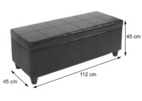 Aufbewahrungstruhe Sitzbank Leder Kunstleder 112x45x45cm weiss
