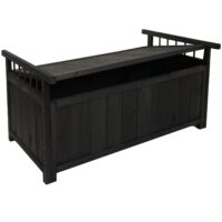 Aufbewahrungstruhe Gartentruhe Auflagenbox Tanne Holz 53x108x60cm anthrazit
