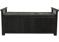 Aufbewahrungstruhe Gartentruhe Auflagenbox Tanne Holz 53x108x60cm anthrazit