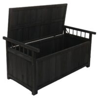 Aufbewahrungstruhe Gartentruhe Auflagenbox Tanne Holz 53x108x60cm anthrazit