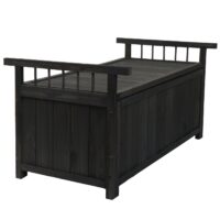 Aufbewahrungstruhe Gartentruhe Auflagenbox Tanne Holz 53x108x60cm anthrazit
