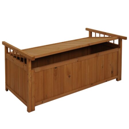 Aufbewahrungstruhe Gartentruhe Auflagenbox Tanne Holz 53x108x60cm natur
