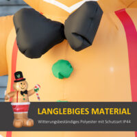 Aufblasbarer Lebkuchenmann 238cm LED wasserdicht Braun