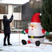 Aufblasbarer Weihnachtsmann 183cm mit rotierender LED-Lichtkugel
