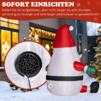 Aufblasbarer Weihnachtsmann 183cm mit rotierender LED-Lichtkugel