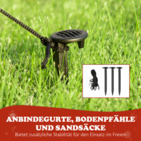 Aufblasbarer Weihnachtsmann 183cm mit rotierender LED-Lichtkugel