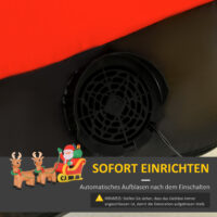 Aufblasbarer Weihnachtsmann 240cm mit Rentieren selbstaufblasend
