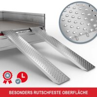 Set aus zwei stabilen Auffahrrampen mit 400kg Tragfähigkeit.