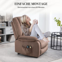 Aufstehsessel elektrisch mit Massagefunktion braun
