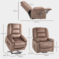 Aufstehsessel elektrisch mit Massagefunktion braun