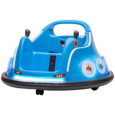 Blauer 12V Autoscooter für Kinder mit Fernbedienung, Musik und 360°-Drehung, ideal für 3-5 Jahre. Ein lustiges und dynamisches Fahrerlebnis.