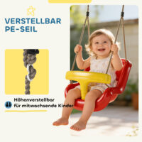 Babyschaukel verstellbar mit Sicherheitsbügel und Rückenlehne