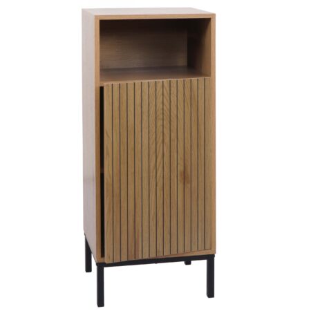 Badezimmerkommode Badschrank 1 Tür 3 Staufächer 98x39x30cm Holzoptik natur