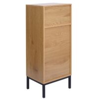 Badezimmerkommode Badschrank 1 Tür 3 Staufächer 98x39x30cm Holzoptik natur