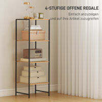 Badezimmerregal Standregal mit 4 Ablagen aus Bambus Holz