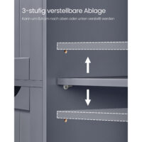 Badezimmerschrank Badschrank mit Schubladen Tür Holz Grau