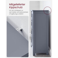 Badezimmerschrank Badschrank mit Schubladen Tür Holz Grau