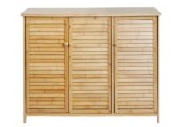Badezimmerschrank Badschrank Regal Badregal Kommode Bambus 81x97x34cm