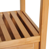 Badezimmerschrank schmal hoch freistehend mit Lamellentür und Regal