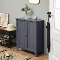 Weiße Badezimmerschrank-Kommode im Landhausstil, klassisch und dekorativ.
