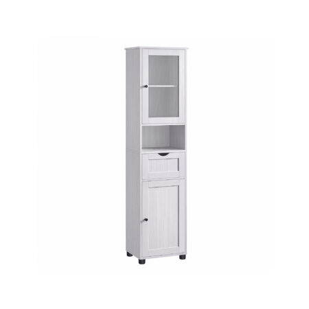 Badezimmerschrank mit Glastür, elegante Aufbewahrungslösung.