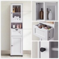 Badezimmerschrank mit Glastür, elegante Aufbewahrungslösung.