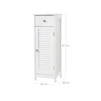 Badezimmerschrank mit Lamellentür, funktional und stilvoll für das Bad.