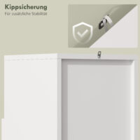 Badezimmerschrank schmal mit verstellbaren Ablagen weiss