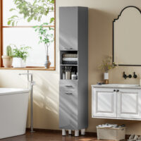 Badezimmerschrank mit Regalen und Schublade für Bad grau